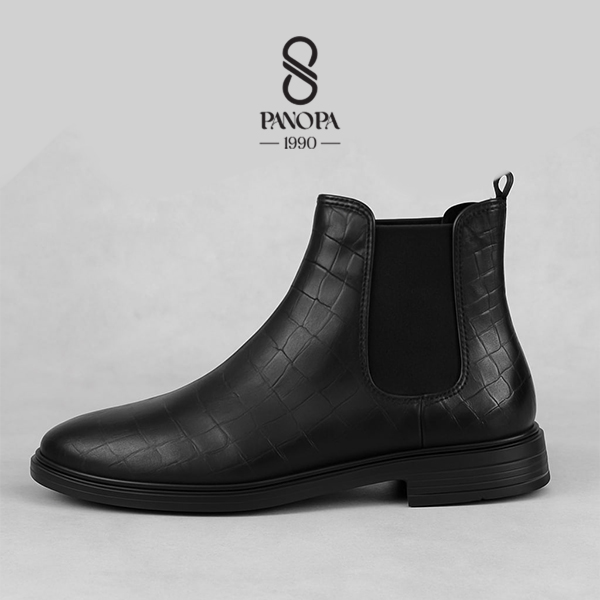 کفش بوت مردانه چرم کروکو کد 036